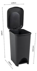 Crna plastična kanta za smeće na pedalu 40 l - Addis
