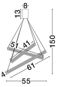 ELIOT Visilica LED 33 W 2407 lm IP20 3000 K Zlatna NL9236447