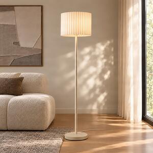 Lindby Podna svjetiljka Libbie, bež, visina 150 cm, lan, E27, Bež, Dnevni boravak/blagovaonica, Tkanina / tekstil