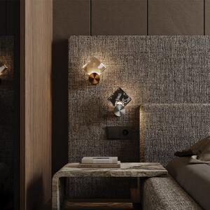 Maytoni Quadro LED zidna svjetiljka, bakar, staklo, 3000K, visina 18 cm, Bakar, Dnevni boravak/blagovaonica, Staklo