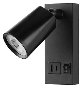 LED Zidna reflektorska svjetiljka s USB portom LED/5W/230V bijela