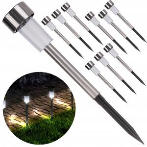 10x solarna podna inox LED vrtna lampa 30cm