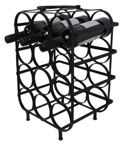 Crni metalni stalak za vino za 12 boca - HSM collection