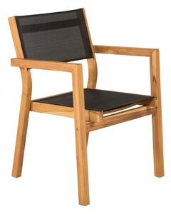 Vrtna stolica Dallas 107485x61x60cm, Svijetlo smeđa, Crna, Tekstil, Drvo