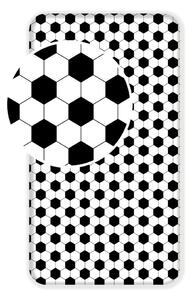 Crno-bijela pamučna dječja plahta s gumom za krevet za jednu osobu 90x200 cm Football – Jerry Fabrics