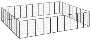VidaXL Ograda za pse s 36 panela crna 50 x 100 cm čelik obložen prahom
