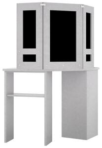 Kutni toaletni stolić LED siva boja betona 111 x 54 x 141,5 cm