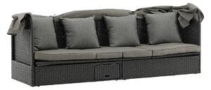 Vrtna sofa Dallas 230965x210x60cm, Crna, Siva, PVC pletivo
