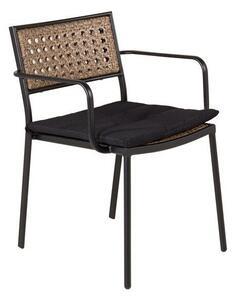 Vrtna stolica Dallas 281780x56x59cm, Crna, Smeđa, Metal, PVC pletivo