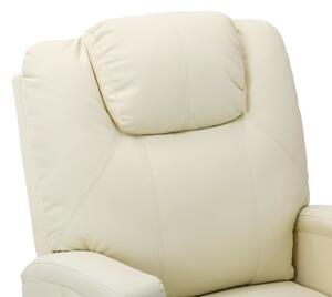 Fotelja na podizanje od umjetne kože krem-bijela