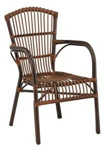 Vrtna stolica Dallas 383890x55x63cm, Smeđa, PVC pletivo, Metal