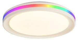 Mantra Iluminación LED stropna svjetiljka Gamer, RGB, CCT, daljinski upravljač, bijela, prigušiva, Bijela, Dnevni boravak/blagovaonica, Metal