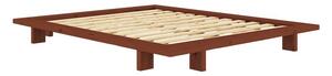 Bračni krevet od masivnog bora bez uzglavlja s podnicom 140x200 cm boje terakote Japan – Karup Design