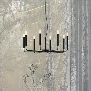 Nowodvorski Lighting Luster ORTO, crni, metalni, Ø 73 cm, 8 svjetala, Crno, Dnevni boravak/blagovaonica, Metal, Objesite s više svjetala