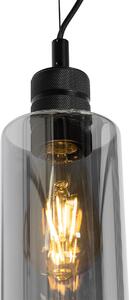Moderna viseća lampa crna sa dimnim staklom - Stavelot