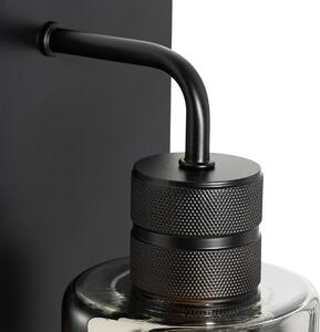 Moderna zidna lampa crna sa dimnim staklom - Stavelot