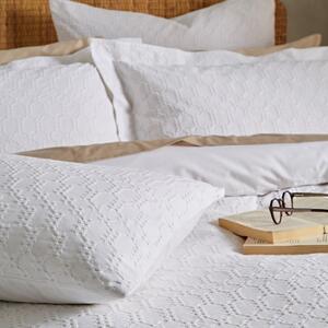 Bijela pamučna posteljina za krevet za jednu osobu 135x200 cm Waffle – Bianca
