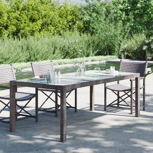 Vrtni stol smeđi 190x90x75 cm od kaljenog stakla i poliratana
