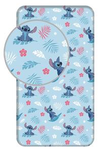 Plava pamučna dječja plahta s gumom za krevet za jednu osobu 90x200 cm Lilo & Stitch "Blue" – Jerry Fabrics