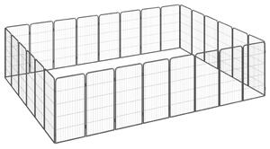 VidaXL Ograda za pse s 28 panela crna 50 x 100 cm čelik obložen prahom