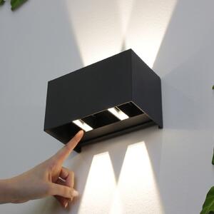 Dakar LED vanjska zidna svjetiljka, antracit, širina 17,3 cm, aluminij