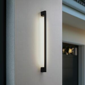 Lindby LED zidna svjetiljka Neano, 90 cm, crna, metalna, IP54, Crno, Aluminij