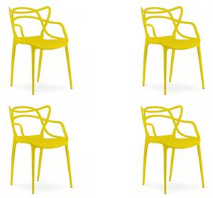 Set 4 kom plastičnih stolica KATO, žuta