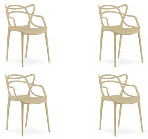 Set 4 kom plastičnih stolica KATO, bež