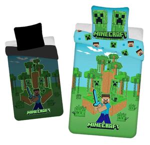 Pamučna dječja posteljina sa svjetlećim efektom za krevet za jednu osobu 140x200 cm Minecraft "Jungle Fight" – Jerry Fabrics