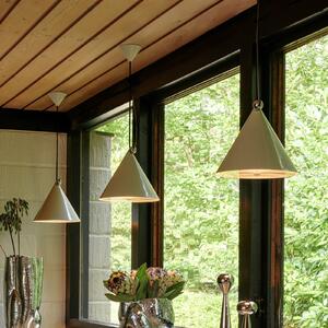 Tom Dixon LED viseća lampa Pose, sivo-bež, Ø 25 cm čelik, dim, prigušiva, Sivo, Dnevni boravak/blagovaonica, Metal