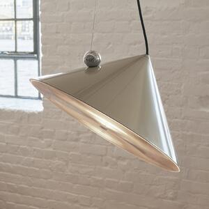 Tom Dixon LED viseća lampa Pose, sivo-bež, Ø 43 cm čelik, dim, prigušiva, Sivo, Dnevni boravak/blagovaonica, Metal