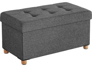 Sklopiva klupa sa prostorom za pohranu, 76 x 38 x 40 cm, tamno sive boje | SONGMICS