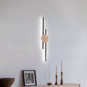 LED zidna lampa Java, crna/bor, 86 cm, 2 žarulje, metal