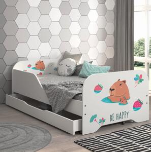 Kompletan dječji krevet 140 x 70 cm s madracem i rešetkom - KAPIBARA FAMILY