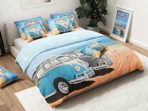 Dječja posteljina AUTO DUO VW plavo-narančasta
