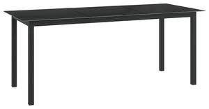VidaXL Vrtni stol crni 190 x 90 x 74 cm od aluminija i stakla