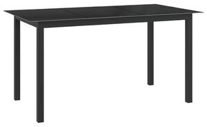 VidaXL Vrtni stol crni 150 x 90 x 74 cm od aluminija i stakla