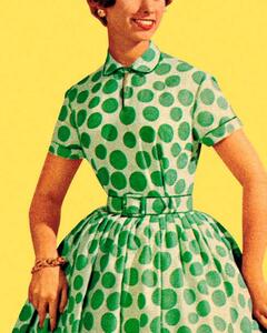 Ilustracija Woman in Green Polka Dot Dress, CSA-Images