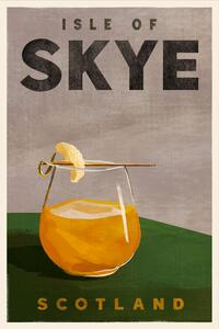 Ilustracija Travel Poster Cocktail Scotland, The Whiskey Ginger