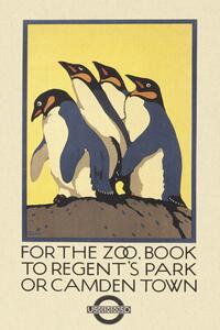 Reprodukcija Vintage London Zoo Poster (Featuring Penguins)