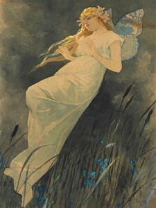 Reprodukcija The Elf in the Iris Blossoms (Vintage Art Nouveau) - Alfons Mucha