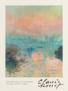 Reprodukcija Sun Setting on the Seine - Claude Monet