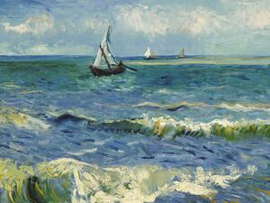 Reprodukcija The sea at Saintes-Maries-de-la-Mer (Vintage Seascape with Boats) - Vincent van Gogh