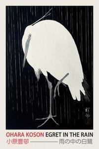 Reprodukcija Egret in the Rain (Japanese Woodblock Japandi print) - Ohara Koson