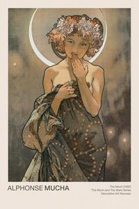 Reprodukcija The Moon (Celestial Art Nouveau / Beautiful Female Portrait) - Alphonse / Alfons Mucha