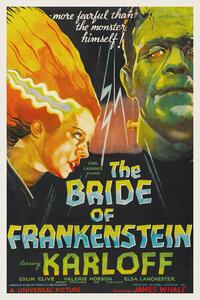 Reprodukcija The Bride of Frankenstein (Vintage Cinema / Retro Movie Theatre Poster / Horror & Sci-Fi)