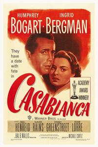 Reprodukcija Casablanca (Vintage Cinema / Retro Theatre Poster)