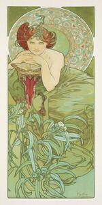 Reprodukcija Emerald from The Precious Stones Series (Beautiful Distressed Art Nouveau Lady) - Alphonse / Alfons Mucha
