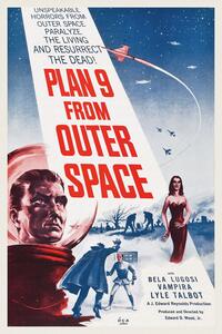 Reprodukcija Plan 9 from Outer Space (Vintage Cinema / Retro Movie Theatre Poster / Horror & Sci-Fi), (26.7 x 40 cm)