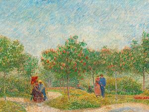 Reprodukcija Garden with Courting Couples (Square Saint-Pierre) - Vincent van Gogh